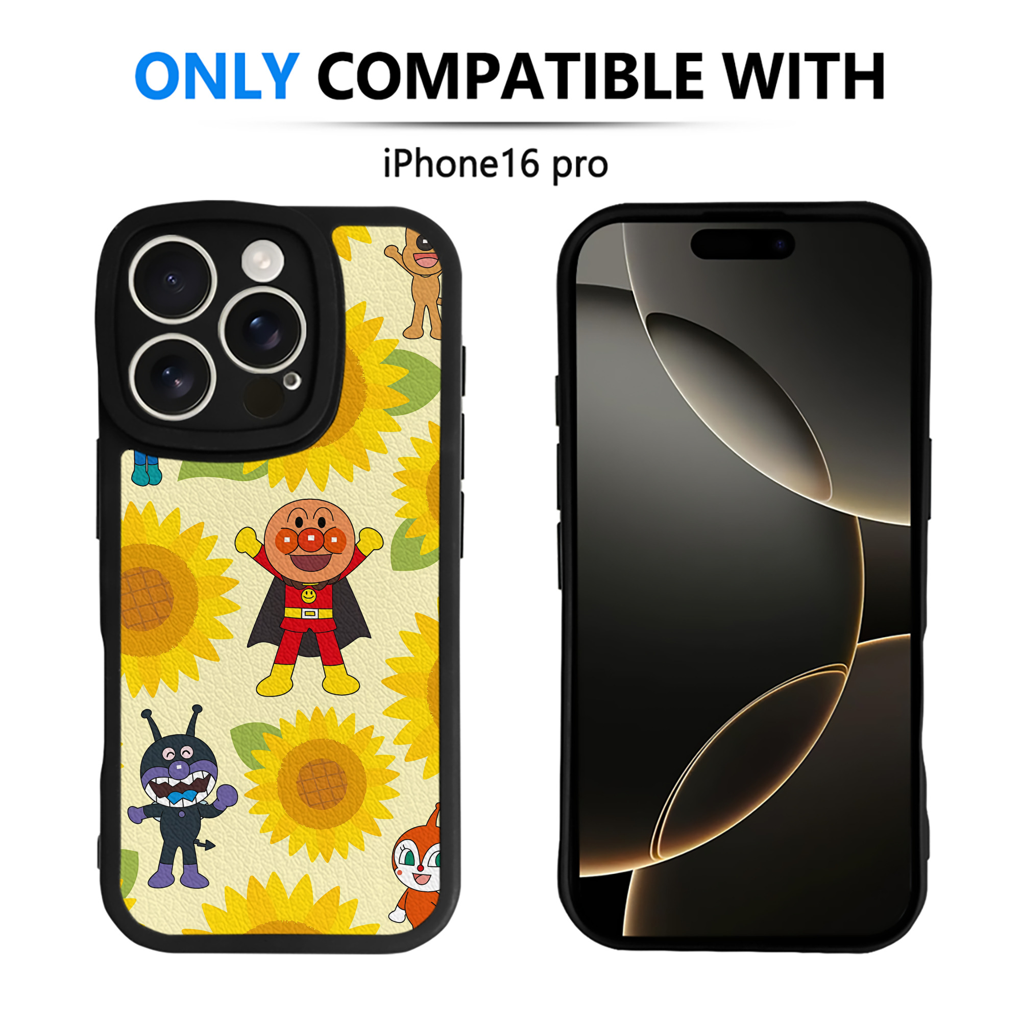 （画像用） アンパンマン Anpanman 【iPhone 16シリーズ対応】シリコンスマホケース（レザー調） 材質：シリコン